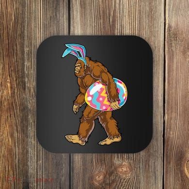 Bigfoot Easter Bunny Ears Egg Sasquatch Lover Gift Coaster