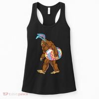 Bigfoot Easter Bunny Ears Egg Sasquatch Lover Gift Women's Tank Top thumb 0