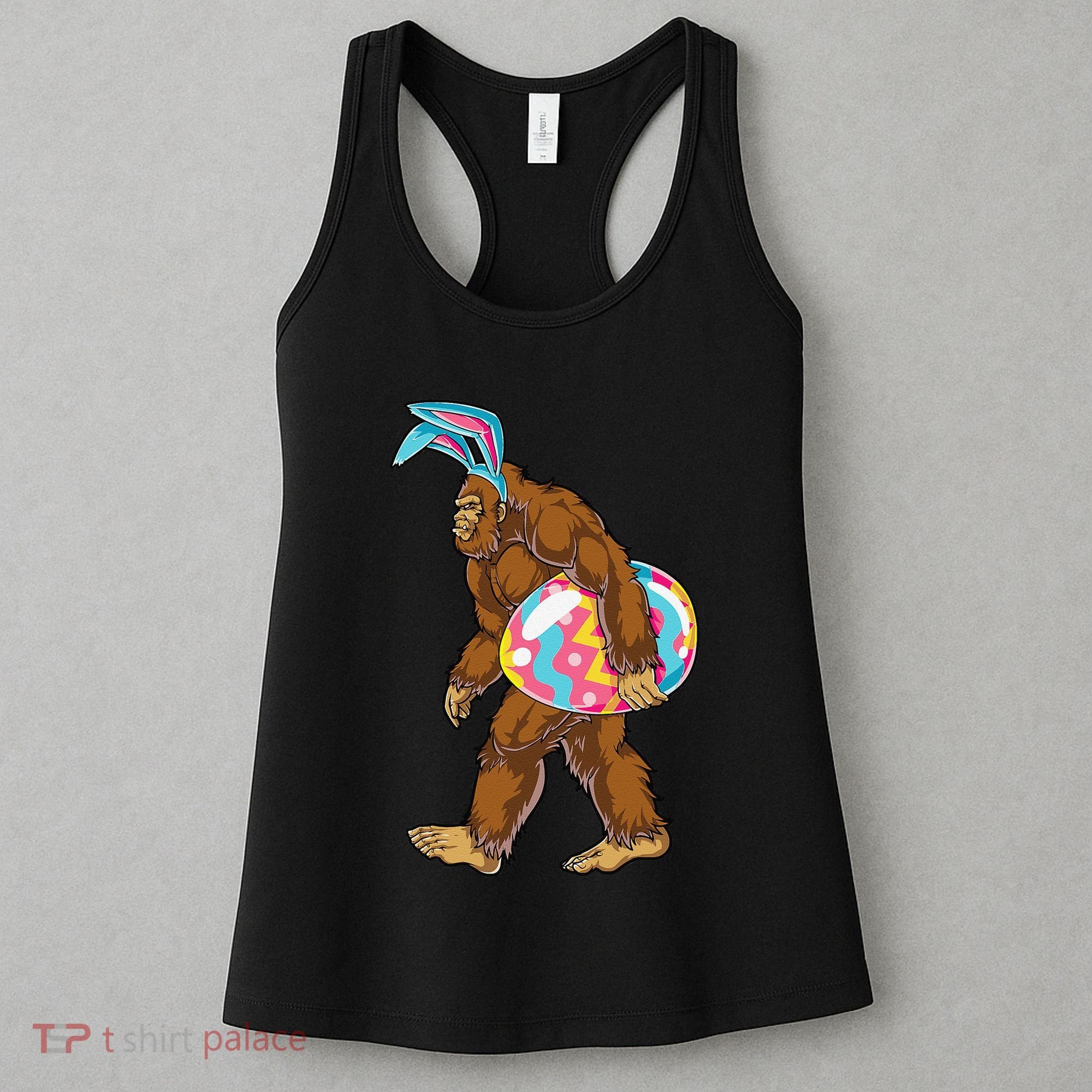 Bigfoot Easter Bunny Ears Egg Sasquatch Lover Gift Women's Tank Top