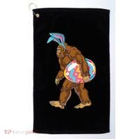 Bigfoot Easter Bunny Ears Egg Sasquatch Lover Gift Golf Towel thumb 0