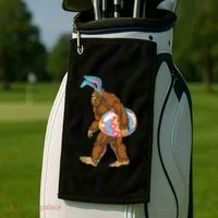 Bigfoot Easter Bunny Ears Egg Sasquatch Lover Gift Golf Towel thumb 2