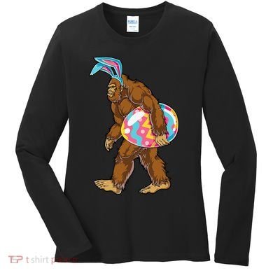 Bigfoot Easter Bunny Ears Egg Sasquatch Lover Gift Women's Long Sleeve Shirt