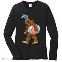 Bigfoot Easter Bunny Ears Egg Sasquatch Lover Gift Women's Long Sleeve Shirt thumb 0