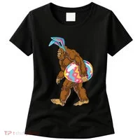 Bigfoot Easter Bunny Ears Egg Sasquatch Lover Gift Women's T-Shirt thumb 0