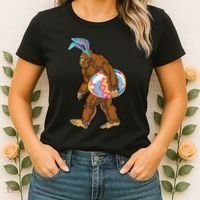 Bigfoot Easter Bunny Ears Egg Sasquatch Lover Gift Women's T-Shirt thumb 2