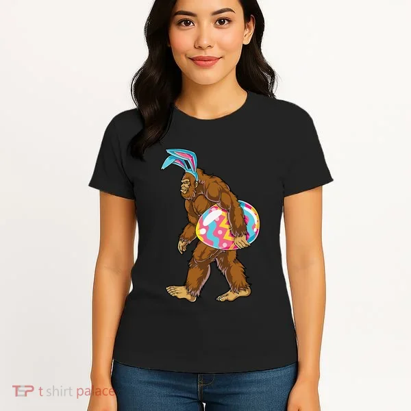 Bigfoot Easter Bunny Ears Egg Sasquatch Lover Gift Women's T-Shirt