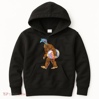 Bigfoot Easter Bunny Ears Egg Sasquatch Lover Gift Kids Hoodie