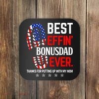 Best Effin Bonus Dad Ever Step Dad Fathers Day Gift Coaster thumb 0