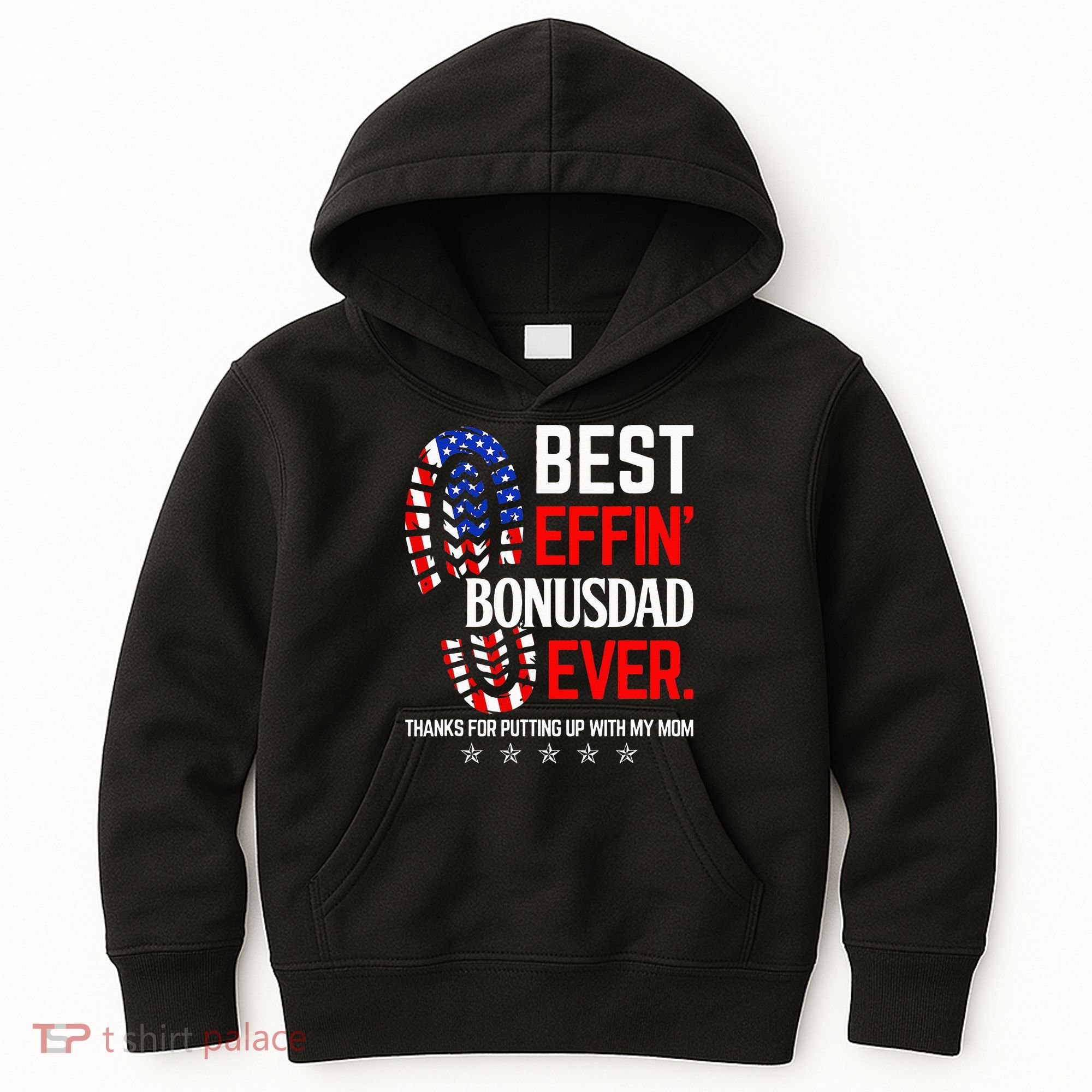 Best Effin Bonus Dad Ever Step Dad Fathers Day Gift Kids Hoodie