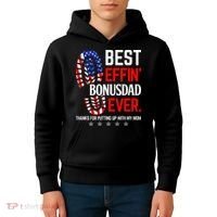 Best Effin Bonus Dad Ever Step Dad Fathers Day Gift Kids Hoodie thumb 4
