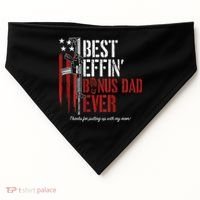 Best Effin' Bonus Dad Ever USA-Made Doggie Bandana thumb 0