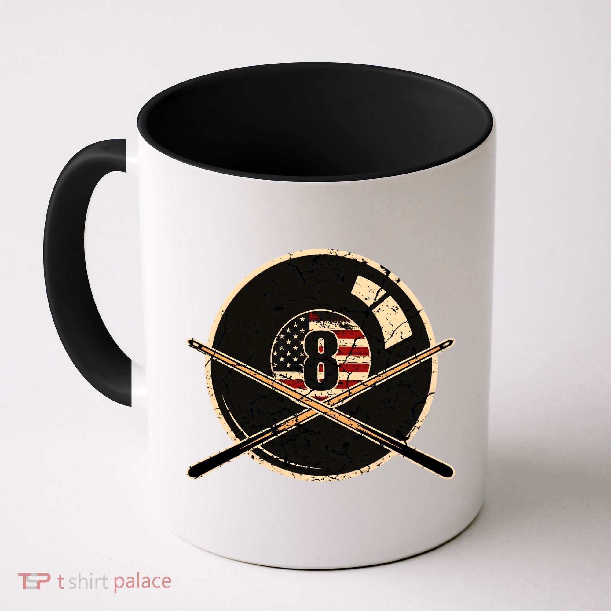 Billiards Eight Balls With American Flag Billiards Dad Gift For Father’s Day Coffee Mug