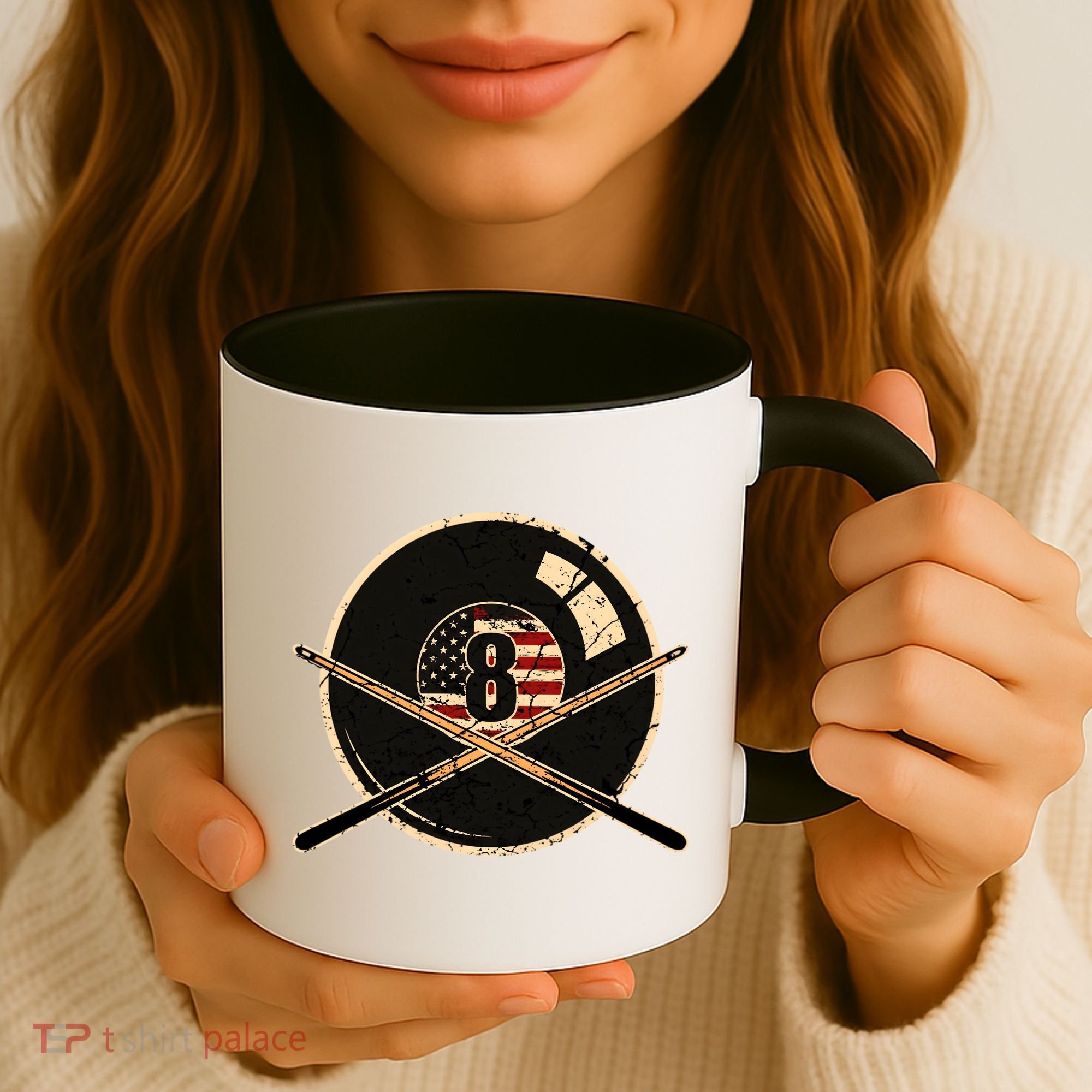 Billiards Eight Balls With American Flag Billiards Dad Gift For Father’s Day Coffee Mug