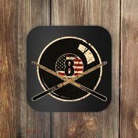 Billiards Eight Balls With American Flag Billiards Dad Gift For Father’s Day Coaster thumb 0