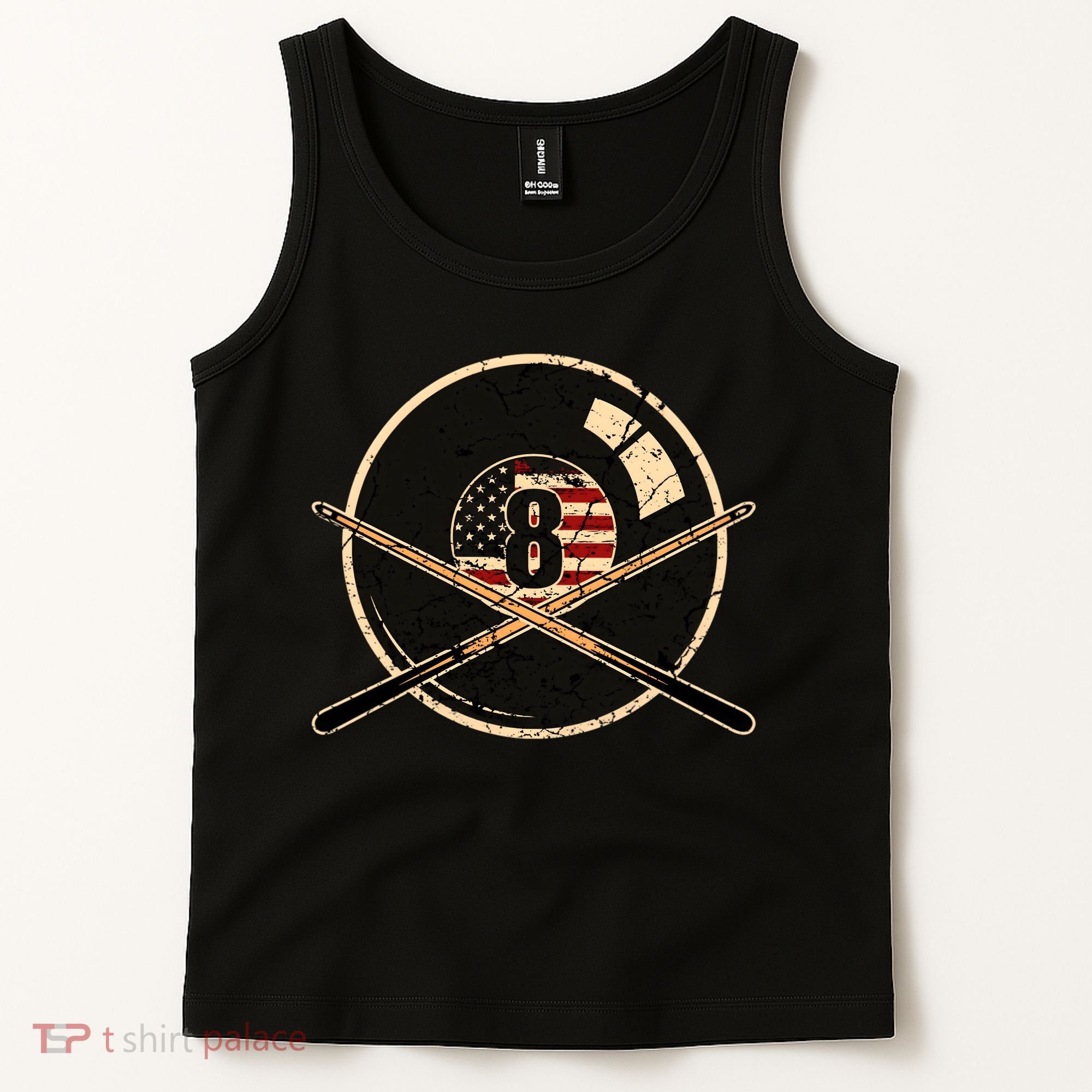 Billiards Eight Balls With American Flag Billiards Dad Gift For Father’s Day Tank Top