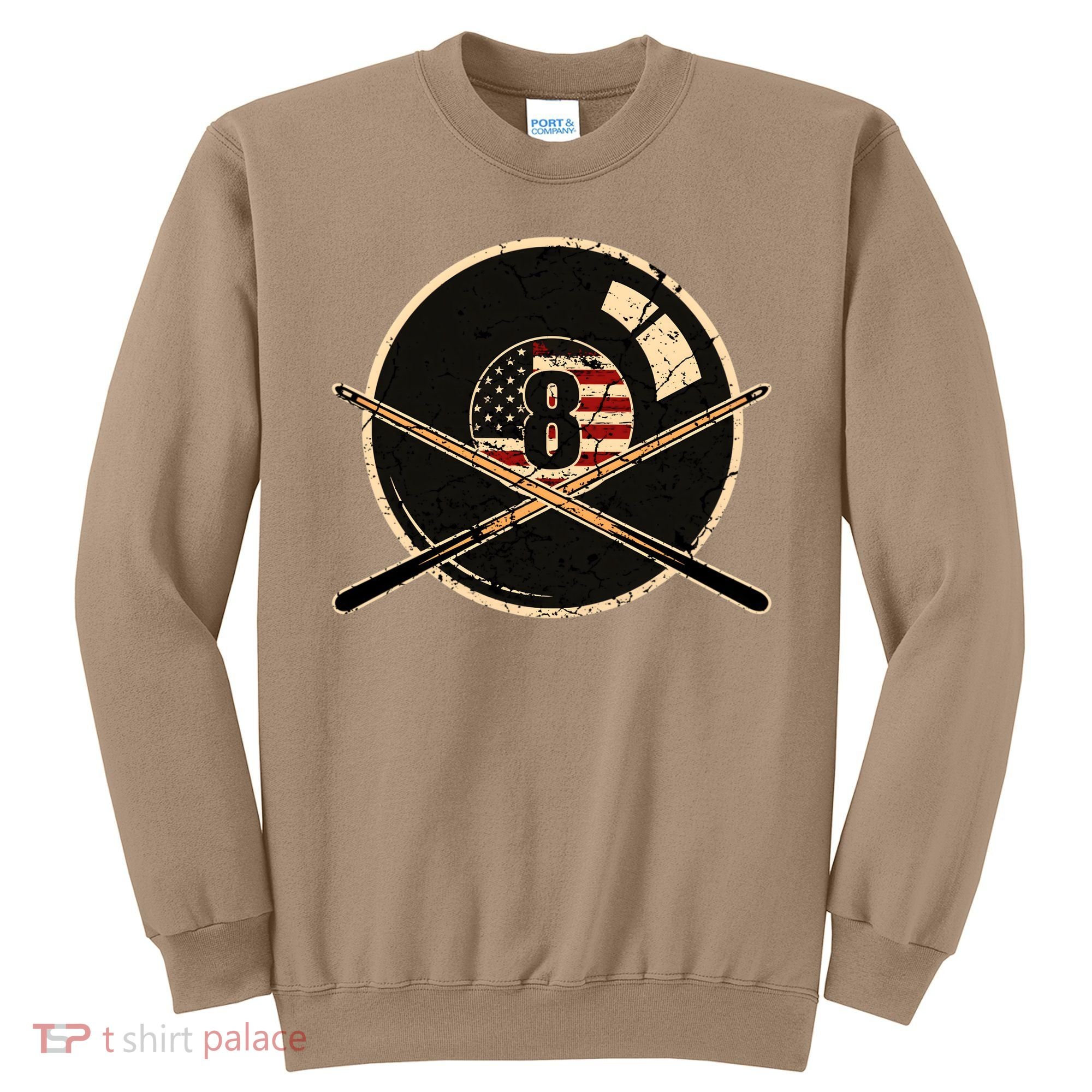 Billiards Eight Balls With American Flag Billiards Dad Gift For Father’s Day Sweatshirt