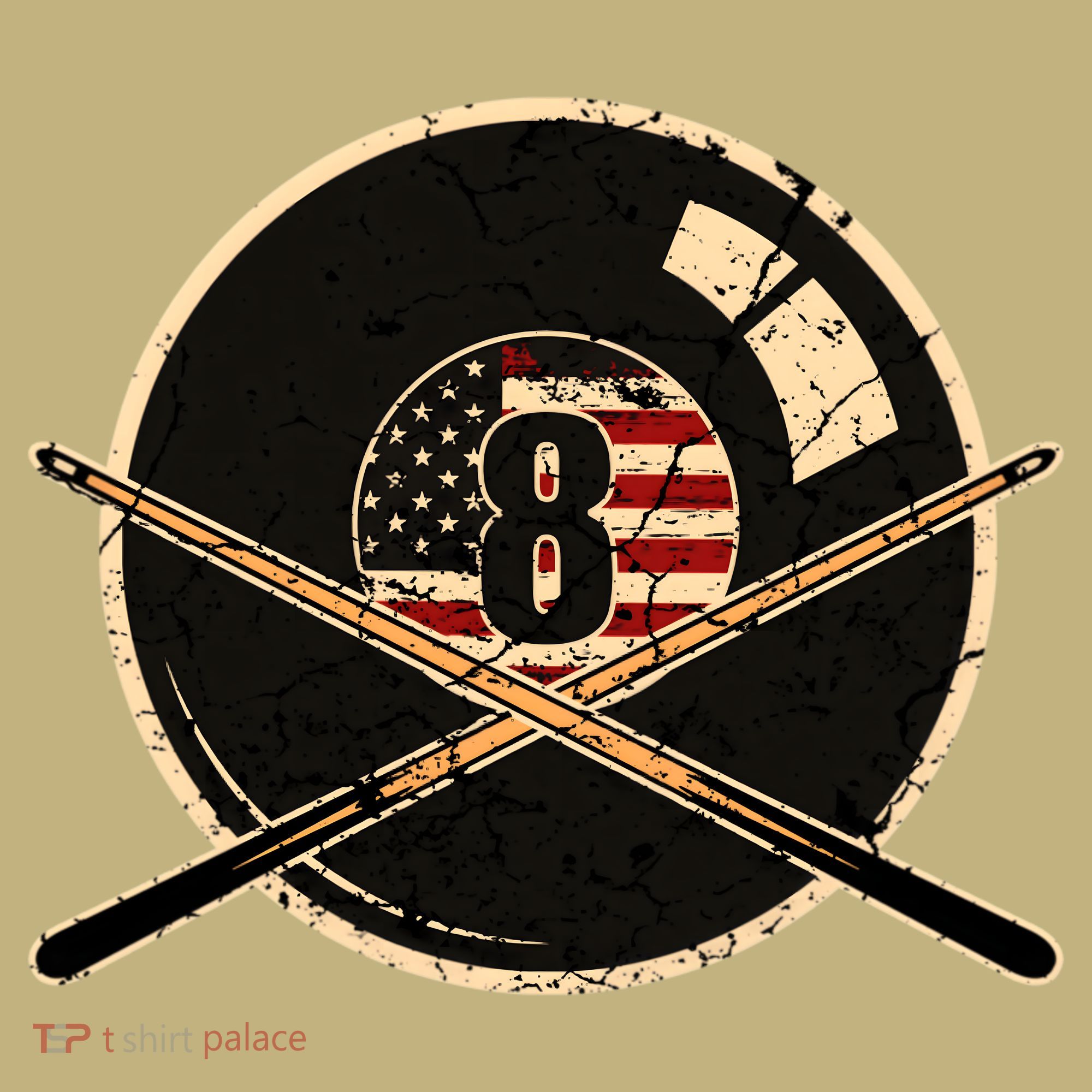 Billiards Eight Balls With American Flag Billiards Dad Gift For Father’s Day T-Shirt