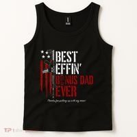 Best Effin’ Bonus Dad Ever Daddy Gun Rights American Flag Tank Top thumb 2