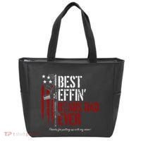Best Effin’ Bonus Dad Ever Daddy Gun Rights American Flag Tote Bag thumb 0