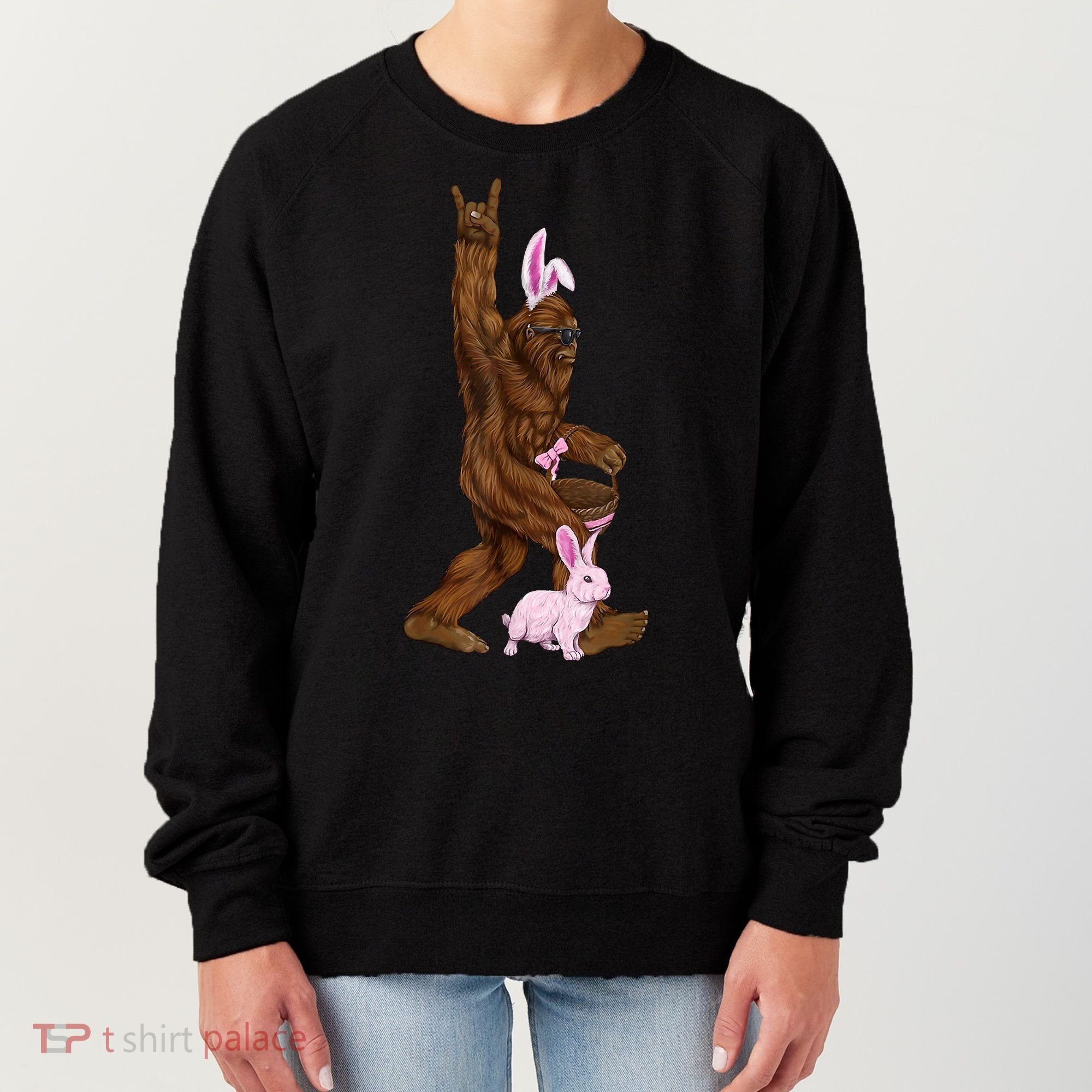 Bigfoot Easter Bunny Cute Women's Sweatshirt