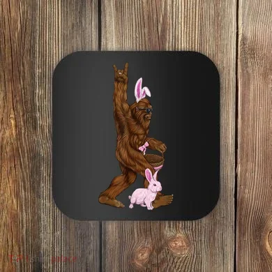 Bigfoot Easter Bunny Cute Coaster