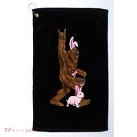 Bigfoot Easter Bunny Cute Golf Towel thumb 0