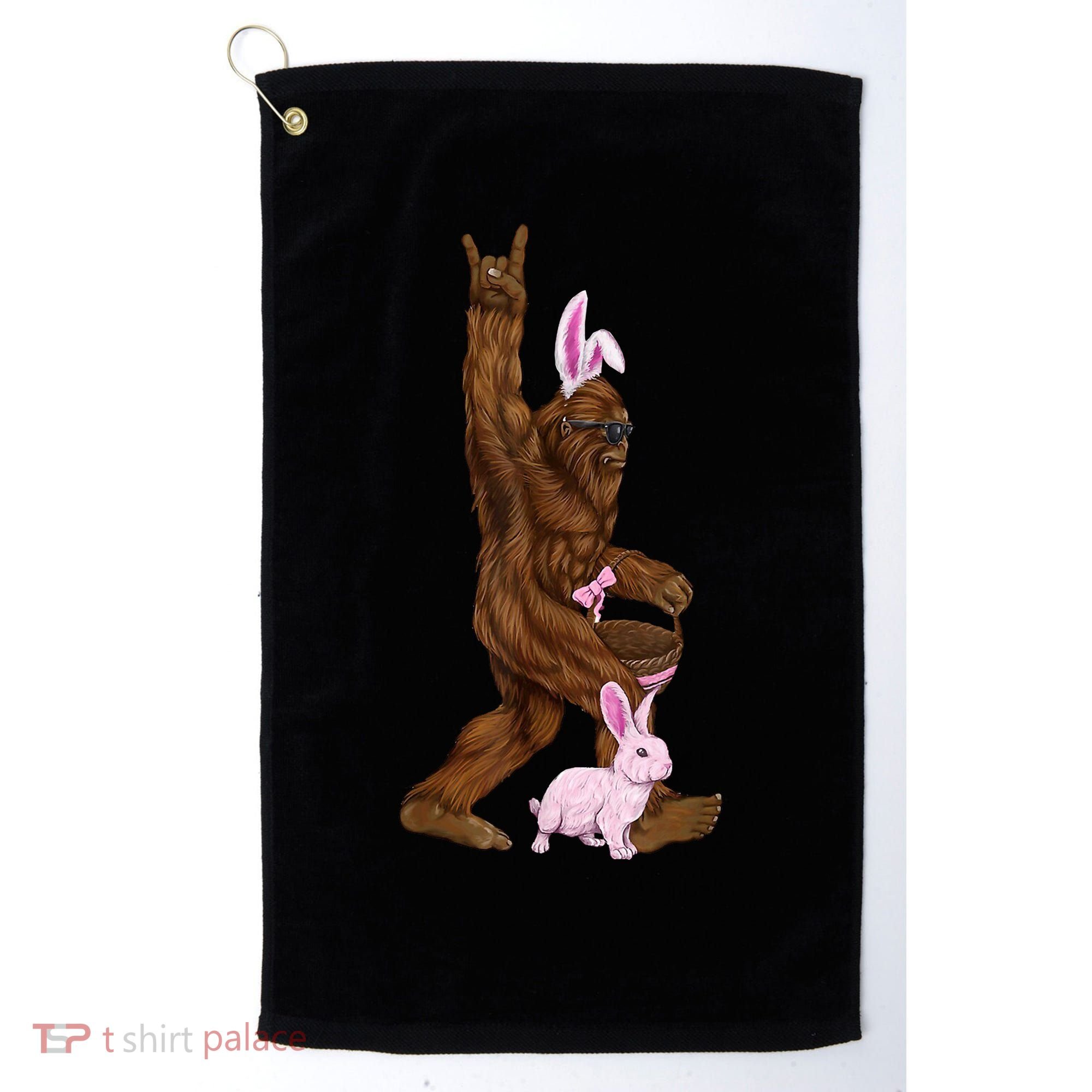 Bigfoot Easter Bunny Cute Golf Towel