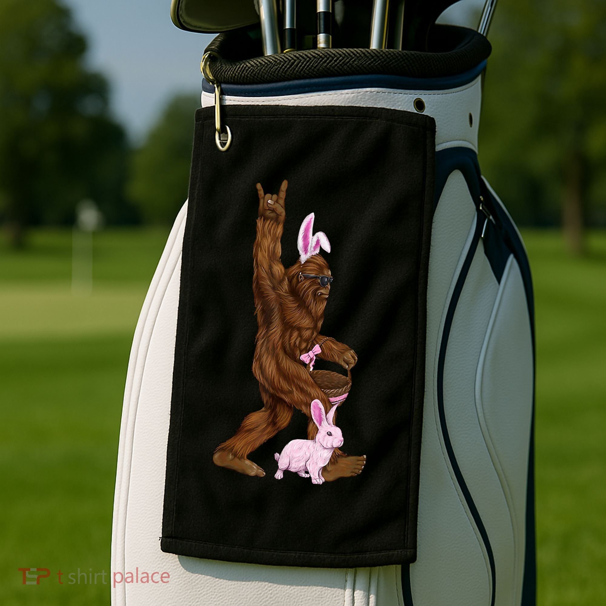 Bigfoot Easter Bunny Cute Golf Towel