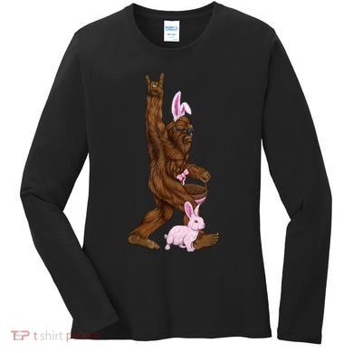 Bigfoot Easter Bunny Cute Women's Long Sleeve Shirt