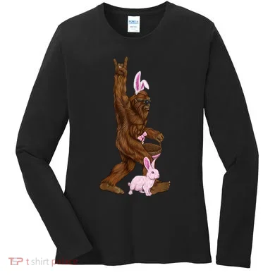 Bigfoot Easter Bunny Cute Women's Long Sleeve Shirt