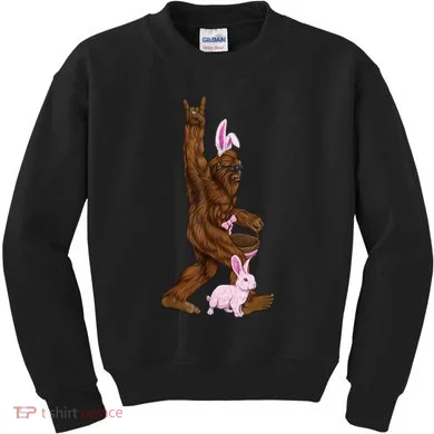Bigfoot Easter Bunny Cute Kids Sweatshirt