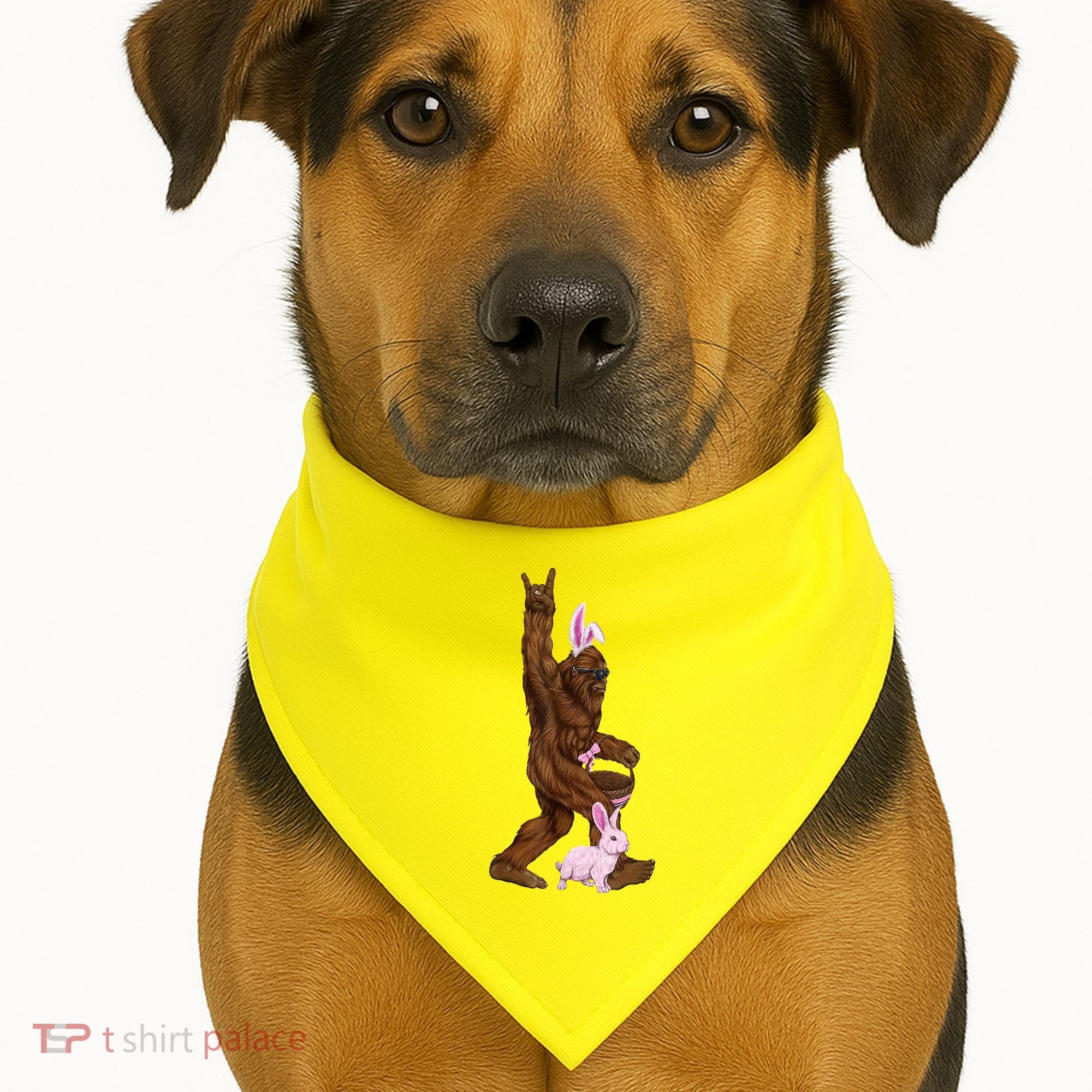 Bigfoot Easter Bunny Cute USA-Made Doggie Bandana