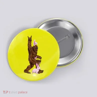 Bigfoot Easter Bunny Cute Button