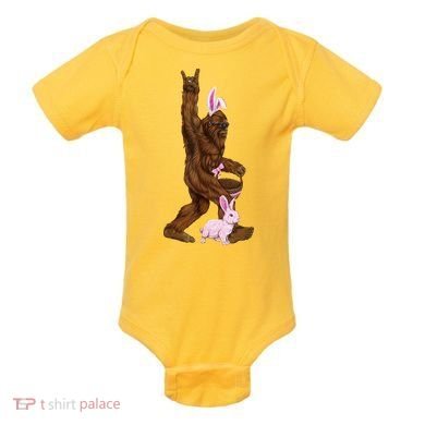 Bigfoot Easter Bunny Cute Baby Bodysuit