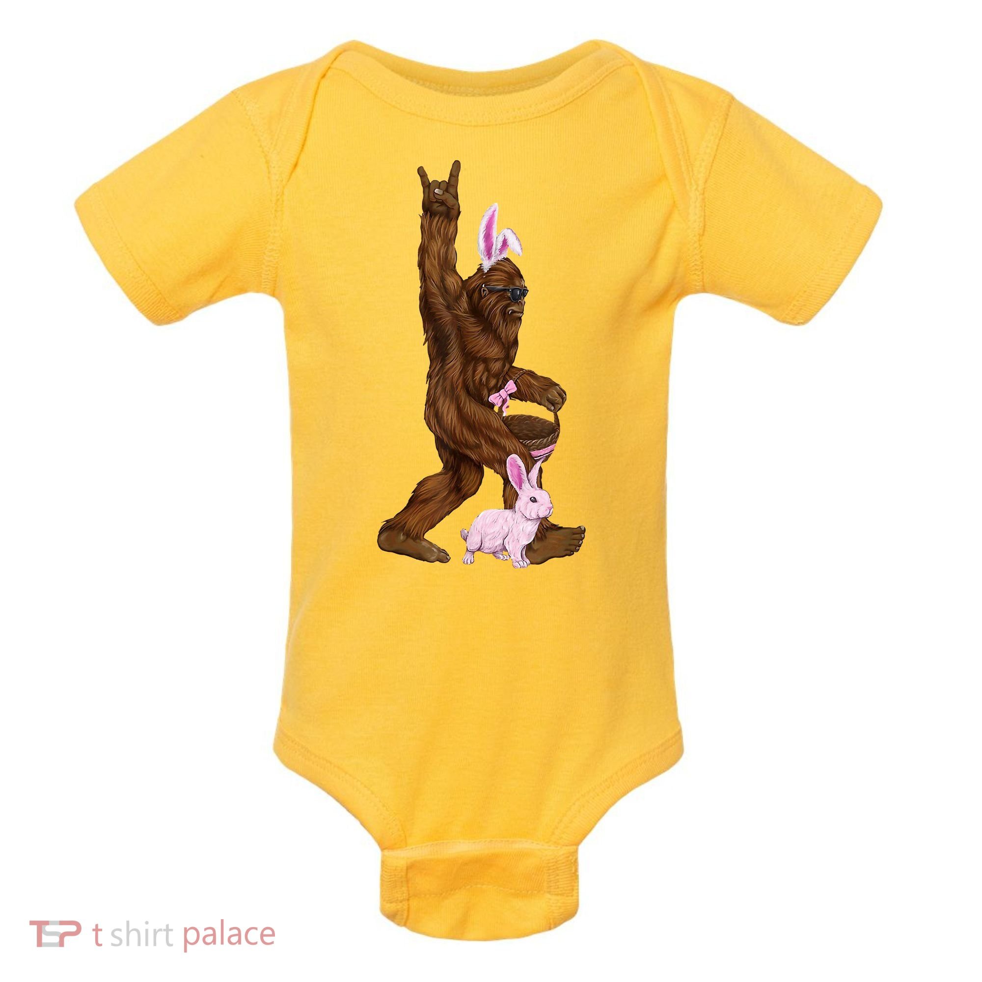 Bigfoot Easter Bunny Cute Baby Bodysuit