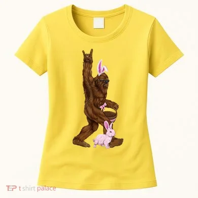Bigfoot Easter Bunny Cute Women's T-Shirt