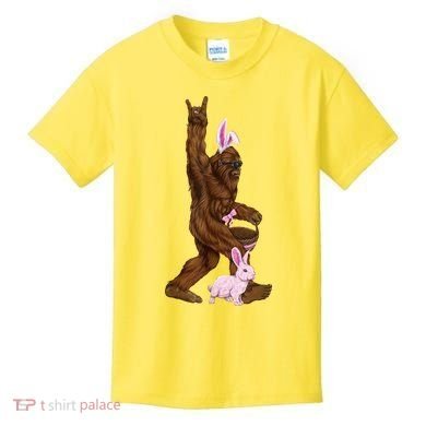 Bigfoot Easter Bunny Cute Kids T-Shirt