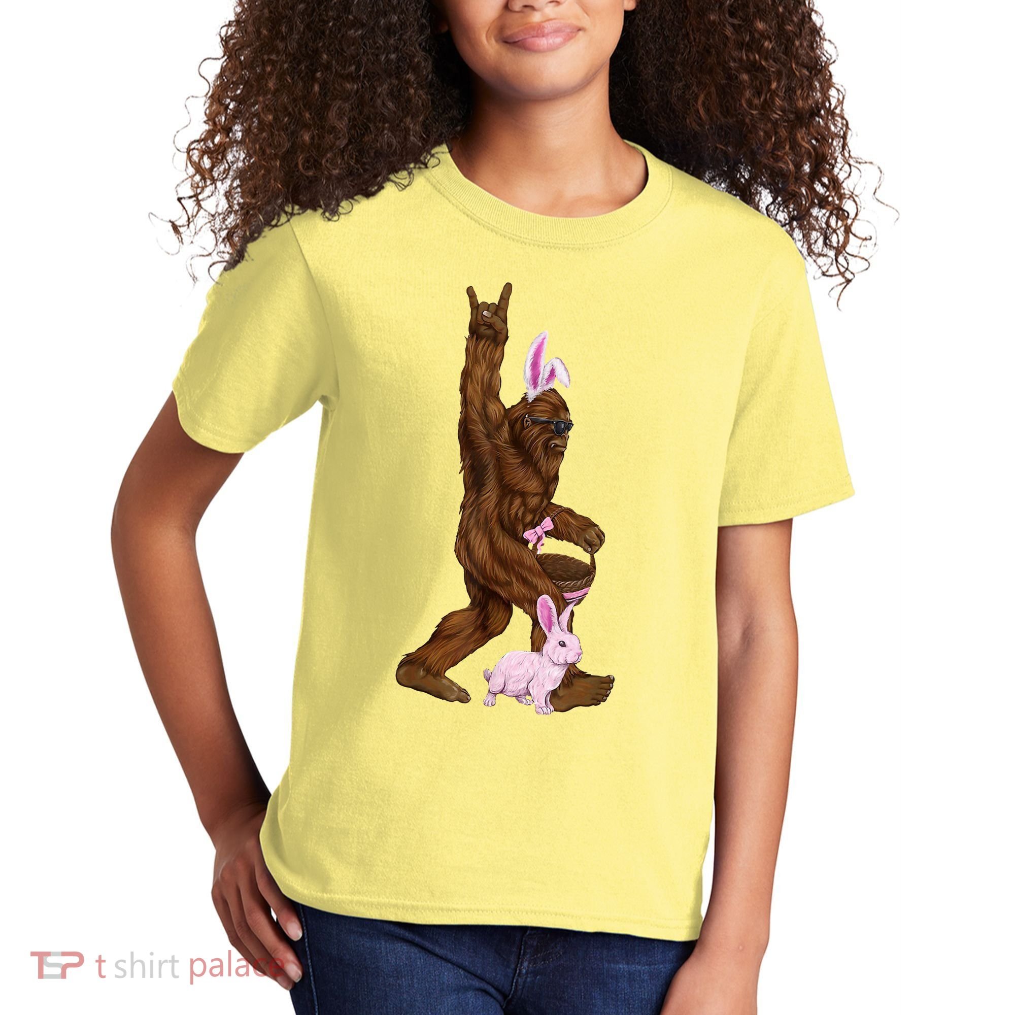 Bigfoot Easter Bunny Cute Kids T-Shirt