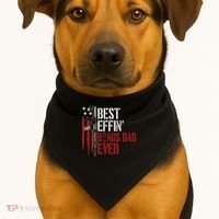 Best Effin’ Bonus Dad Ever Daddy Gun Rights American Flag USA-Made Doggie Bandana thumb 1