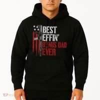 Best Effin’ Bonus Dad Ever Daddy Gun Rights American Flag Hoodie thumb 2