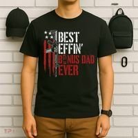 Best Effin’ Bonus Dad Ever Daddy Gun Rights American Flag T-Shirt thumb 6