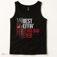 Best Effin’ Bonus Dad Ever Daddy Gun Rights American Flag Tank Top thumb 2