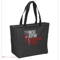 Best Effin’ Bonus Dad Ever Daddy Gun Rights American Flag Tote Bag thumb 2