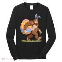 Bigfoot Easter Bunny Ears Egg Sasquatch Lover Gift Long Sleeve Shirt thumb 0