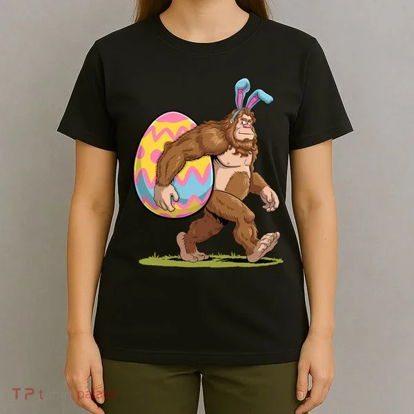 Bigfoot Easter Bunny Ears Egg Sasquatch Lover Gift T-Shirt