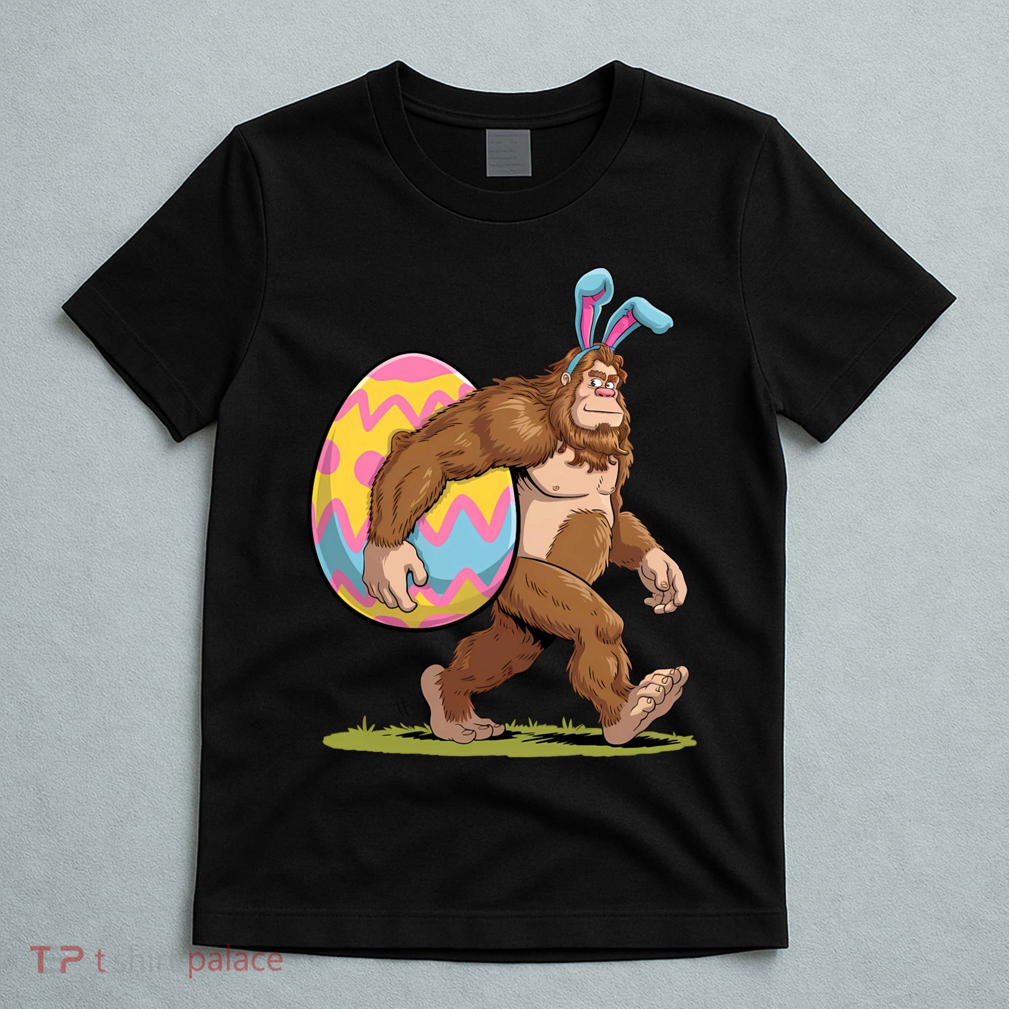 Bigfoot Easter Bunny Ears Egg Sasquatch Lover Gift T-Shirt