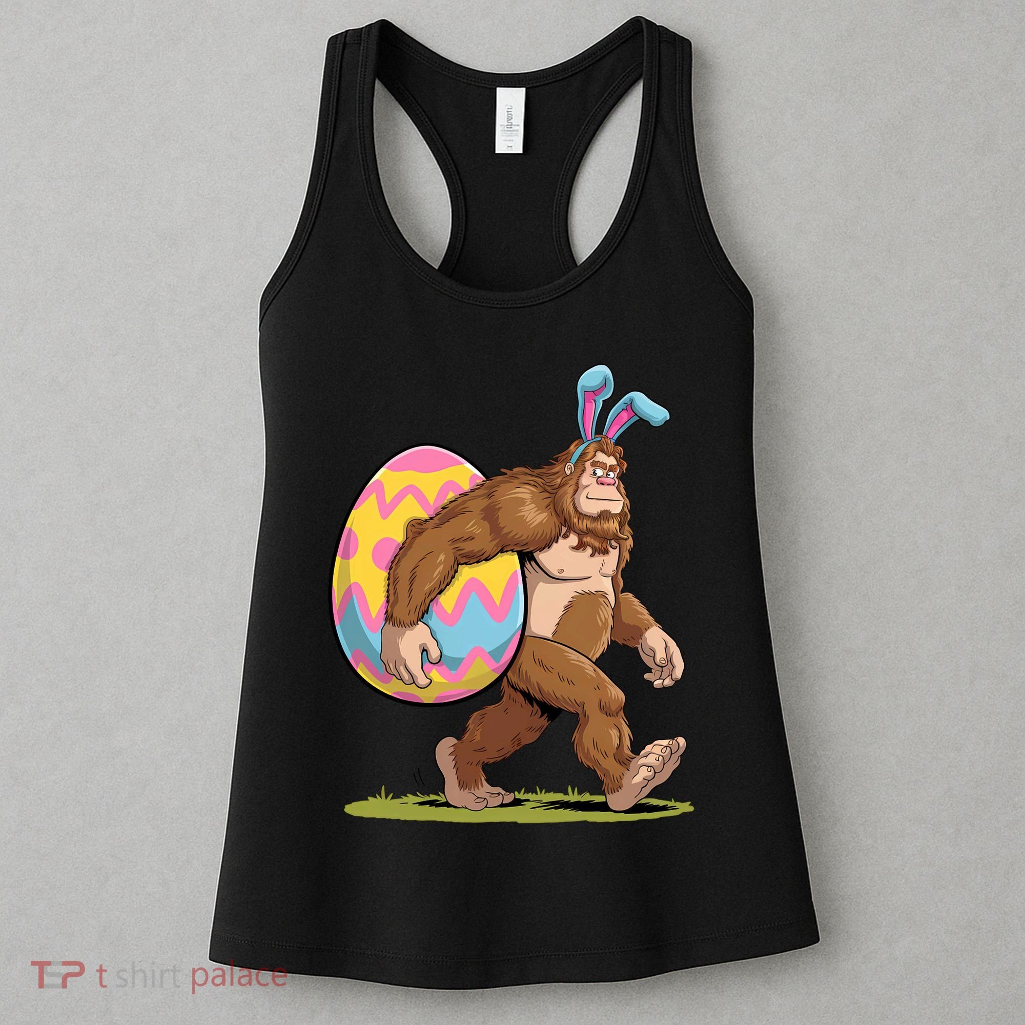Bigfoot Easter Bunny Ears Egg Sasquatch Lover Gift Women's Tank Top