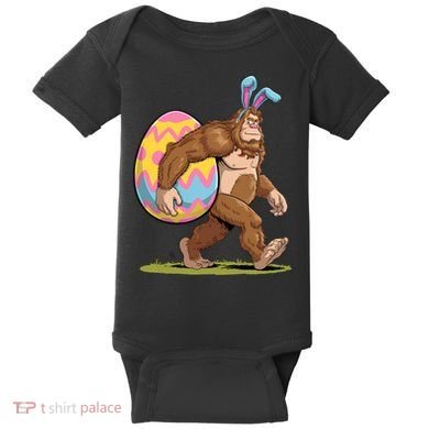 Bigfoot Easter Bunny Ears Egg Sasquatch Lover Gift Baby Bodysuit
