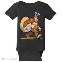 Bigfoot Easter Bunny Ears Egg Sasquatch Lover Gift Baby Bodysuit thumb 0