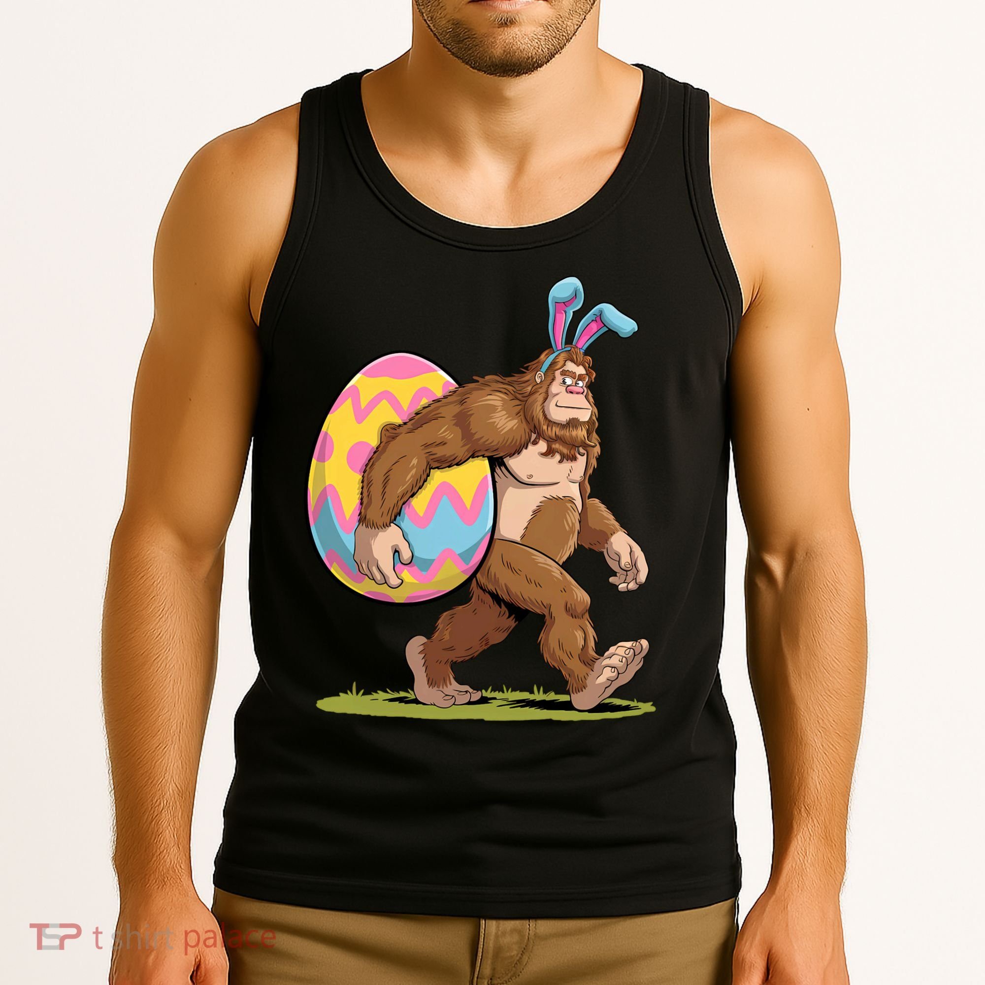 Bigfoot Easter Bunny Ears Egg Sasquatch Lover Gift Tank Top